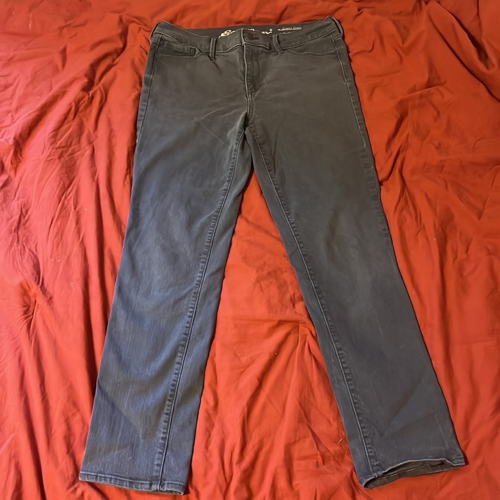 Eddie Bauer Grey Jeans Size 12 Slightly Curvy, Slim Straight